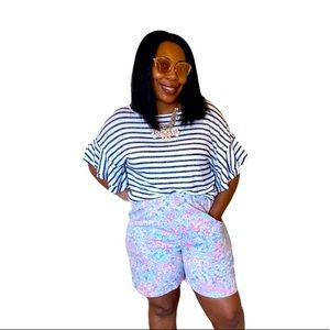 Cascade Blues Shorts Vintage Mom Floral Denim High Rise